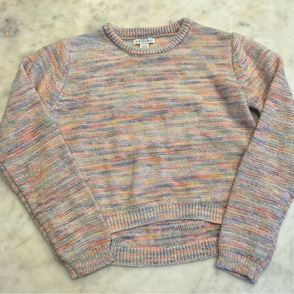 Primark Pink and Blue Crew Neck Sweater